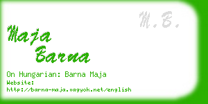 maja barna business card